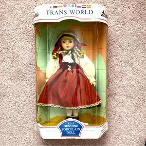🆕 Vintage Trans World Collection Genuine Porcelain Bisque Doll “Sweden”